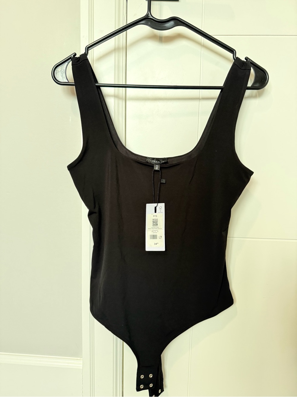 Dynamite Black Scoop Neck Tank Top Bodysuit